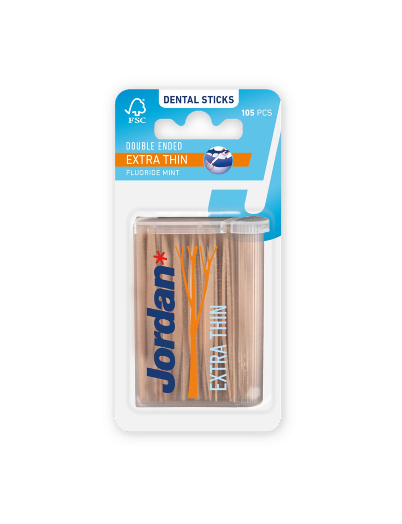 Jordan extra tunna tandstickor tandpretare i trä