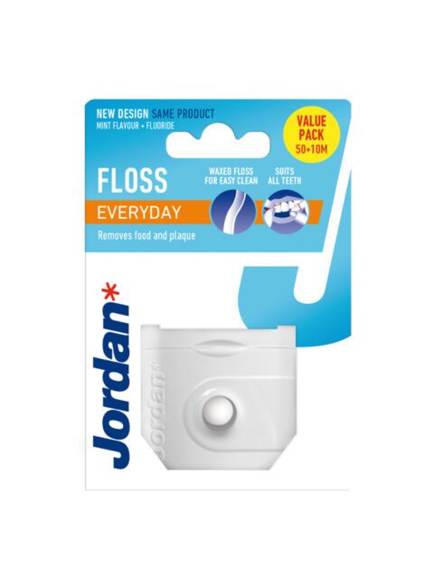 Jordan everyday floss tandtråd som gör rent mellan tänderna