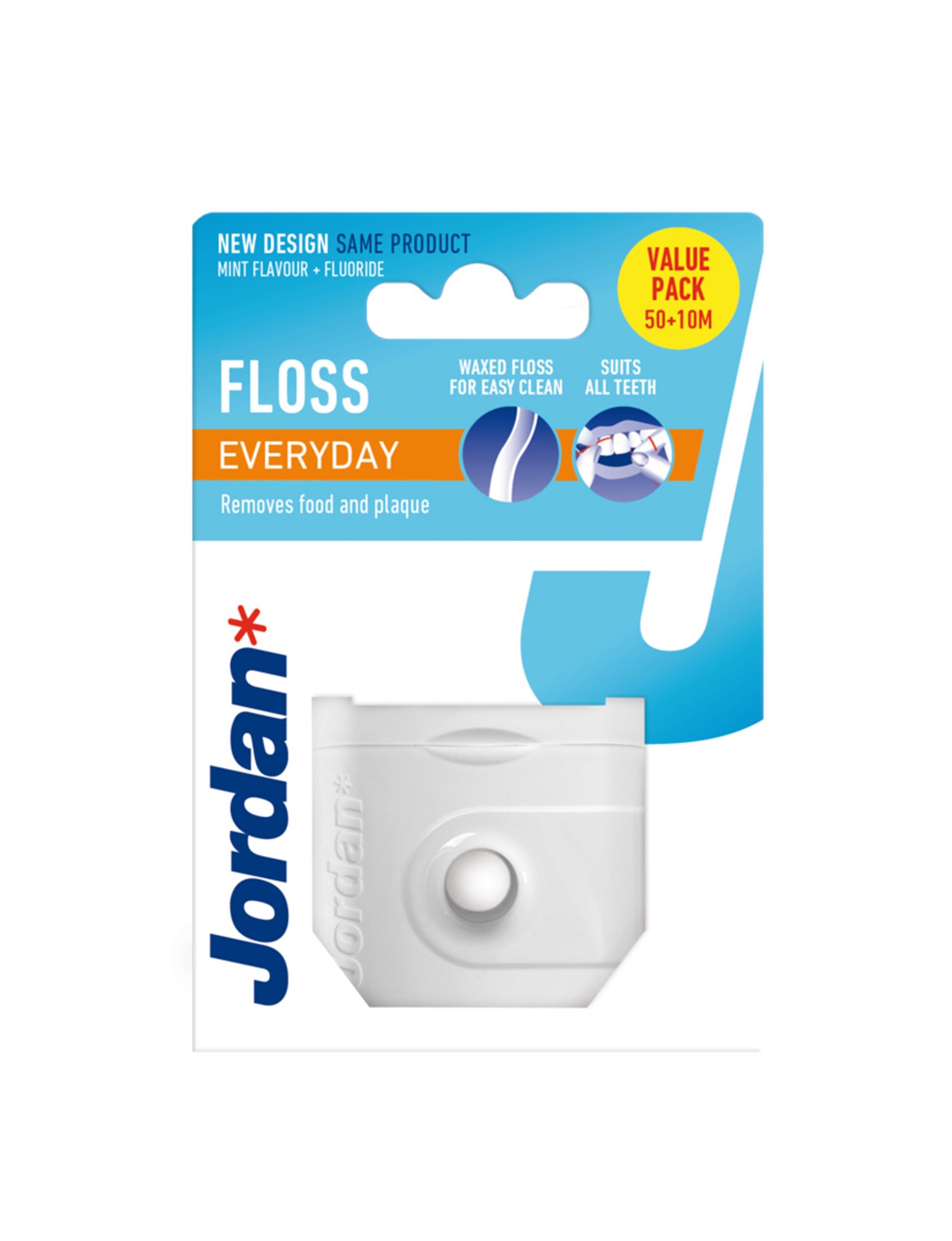 Jordan everyday floss tandtråd som gör rent mellan tänderna
