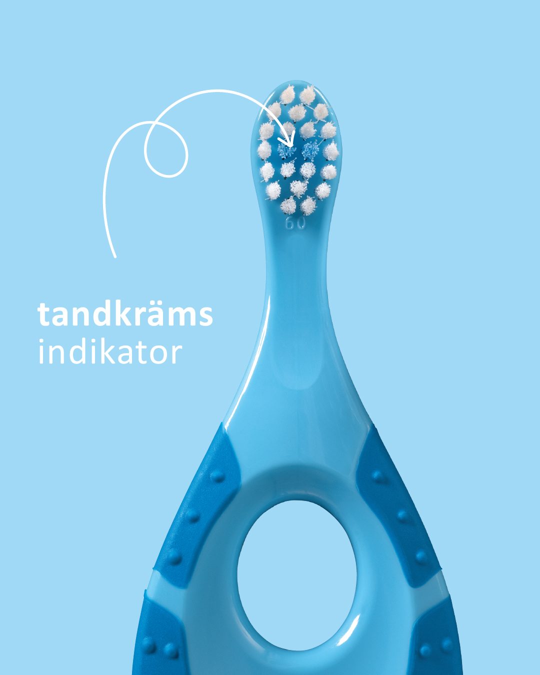 Jordan Step 1 barntandborste har en praktisk tandkrämsindikator