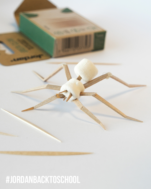 spider creation made from toothpicks and marshmallows 